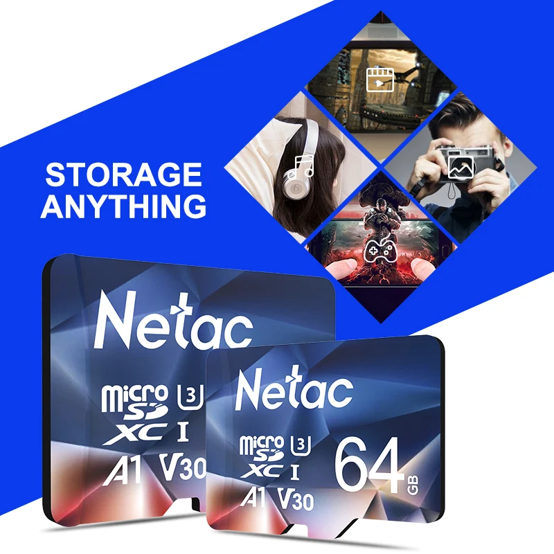 Netac A1 Kartu Memori 64GB 32 GB 16GB Microsd TF Kartu SD Class10