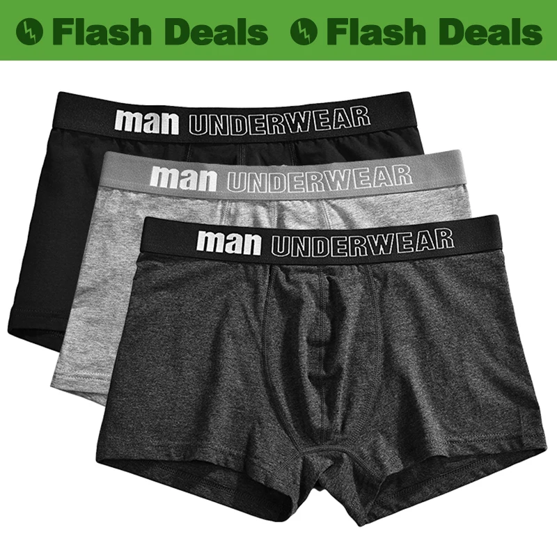 Free Ship Good Quality Cotton Boxers Short Men Breathable Underpants