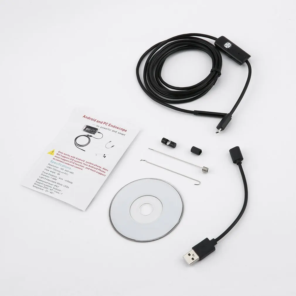 Мини-камера для эндоскопа Отоскоп Usb камера безопасности 5 мм отоскопа компьютера
