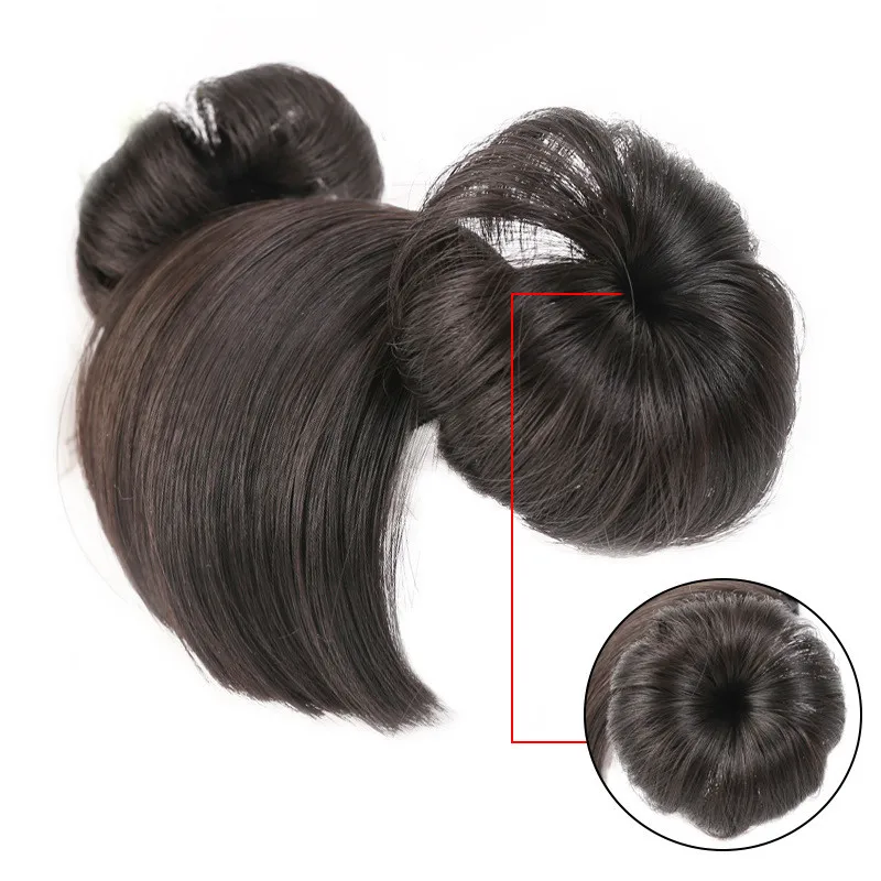 Hair Accessories Fashion Cute Double Buns Baby Girl Hair Wig Hat Cap Hairpiece Newborn Children Kids Girls Headbands Headwear 5