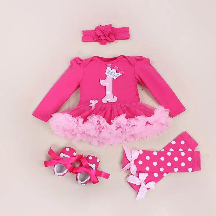 1st Birthday Party Romper Skirts Clothing Sets Newborn Baby Girls Clothes Babi Rompers Bodysuits for Newborns | Детская одежда и