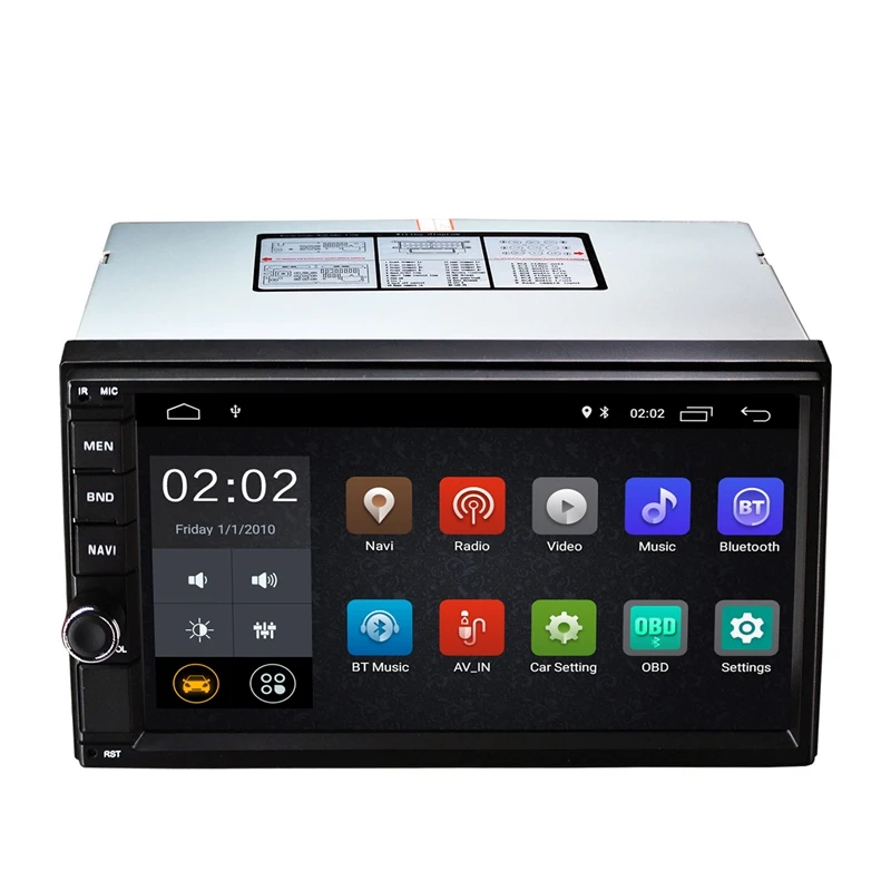 

Android 8.1 2 Din Car 7 Inch Hd Press Screen Player Quad Core 2G Running Memory + 16G Flash Gps Navigation Stereo Player