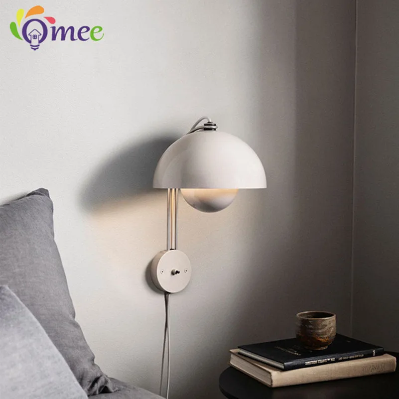 New Nordic led Indoor Wall lamp Mushroom E27 White bud bedside Child Wall lights For home bedroom Living room Aisle Deco Denmark