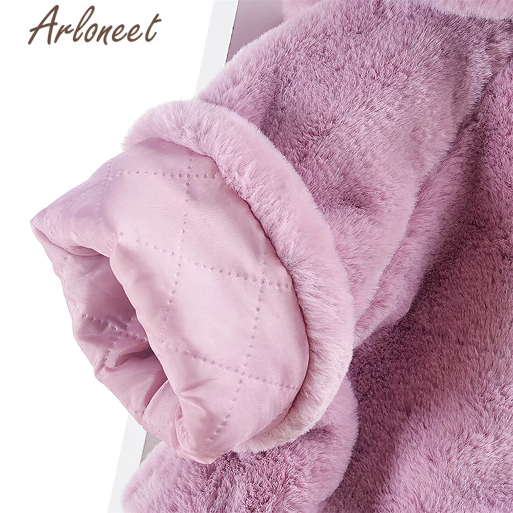 ARLONEET Cartoon Coats Baby Girls Warm Winter Thick Coat Bow Hairball Outerwear Cotton Cloak Toddler Baby Coat Girls Outerwear