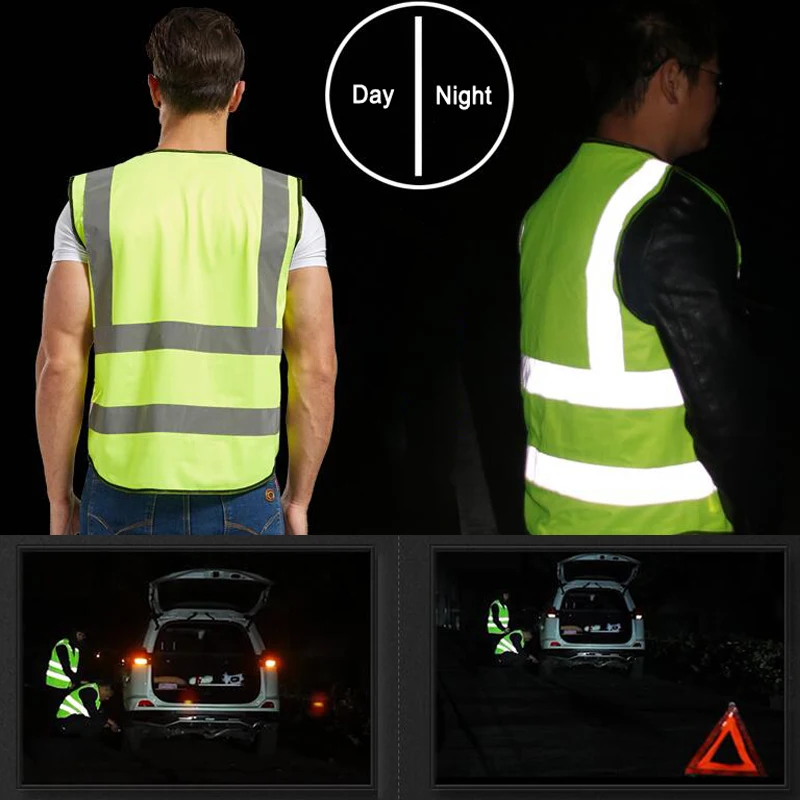 Reflective Vest with Reflective Polyester Fabric  safety clothing  Free shipping