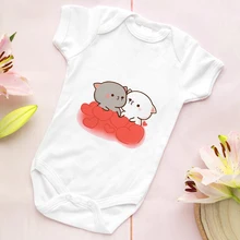 Body à motifs d'animaux de dessin animé pour bébés garçons et filles, barboteuse imprimée, hauts à manches courtes, vêtements pour nourrissons 