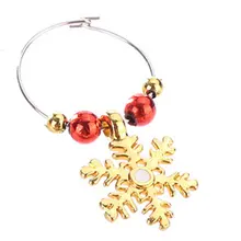 Декоративный бокал для вина, кольцо, Рождественский бокал для вина, декор для семьи, новогоднее кольцо, рождественская подвеска, металлическое кольцо, Декор