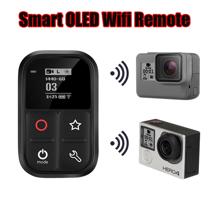 Novo para Gopro Remoto para go 8 à Prova 3 + Acessórios da Câmera Hero Dwaterproof Água Wifi Controle Pro 5 6 8 Preto 4 Sessão 3 7 60m