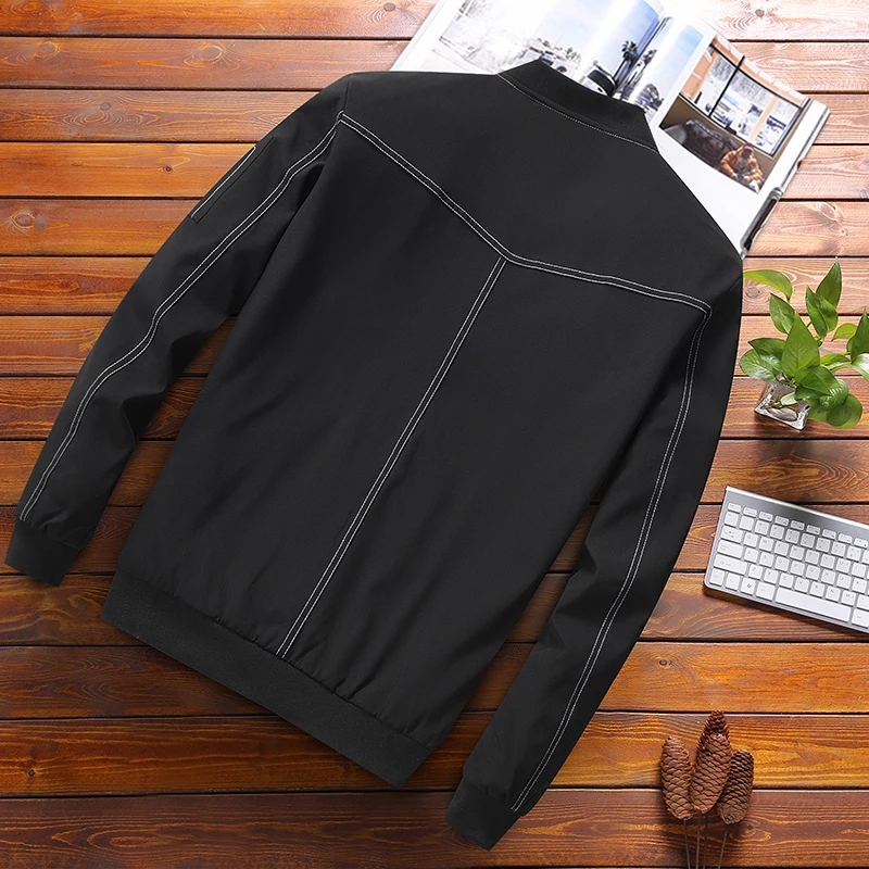 Buy 2019 Summer Autumn Mens Jacket Stand Collar Windbreaker Male Blue Baseball Jackets Casual Thin High Quality coats Size S-8XL