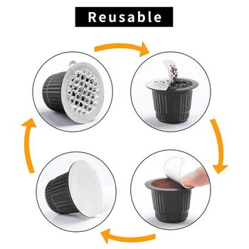 

50pcs Reusable Coffee Capsules Cup Set For Nespresso Machine Home Cafe Brewing Accessory Replacement Coffeware