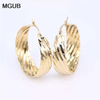 

Diameter 25-40MM Fashion Circle Hoop Earrings For Women Statement Gold Color Round Circle Earring Party Gift SL44