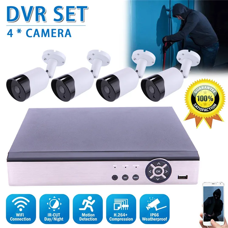  1080P dvr kit security IP camera system digital video recorder hdmi CCTV DVR Surveillance Outdoor A - 4.00051E+12