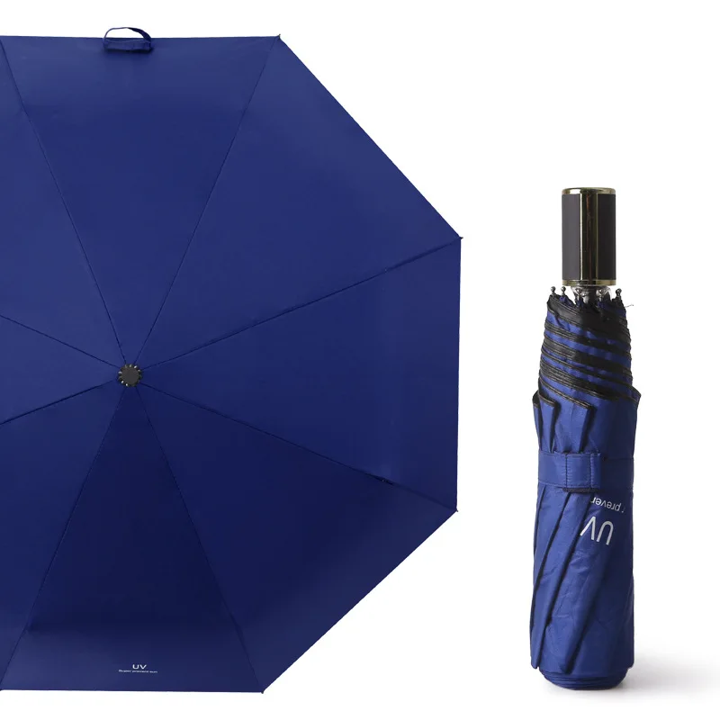 

Factory 8 Bone Black Glue Parasol Ms Student Child Anti-UV Sunny and RainyThree-folding Umbrella