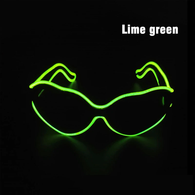 Dark Green Elbru светодиодный двухцветные светящиеся очки для мужчин и женщин, мигающий светильник, очки для рождества, свадебные, для танцевальной вечеринки, украшения - Цвет оправы: Dark Green