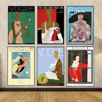 

Wall Art Decor Canvas painting Pictures Vintage Poster and Prints paintings Retro Art Vogue Fashion Women Poster for living room