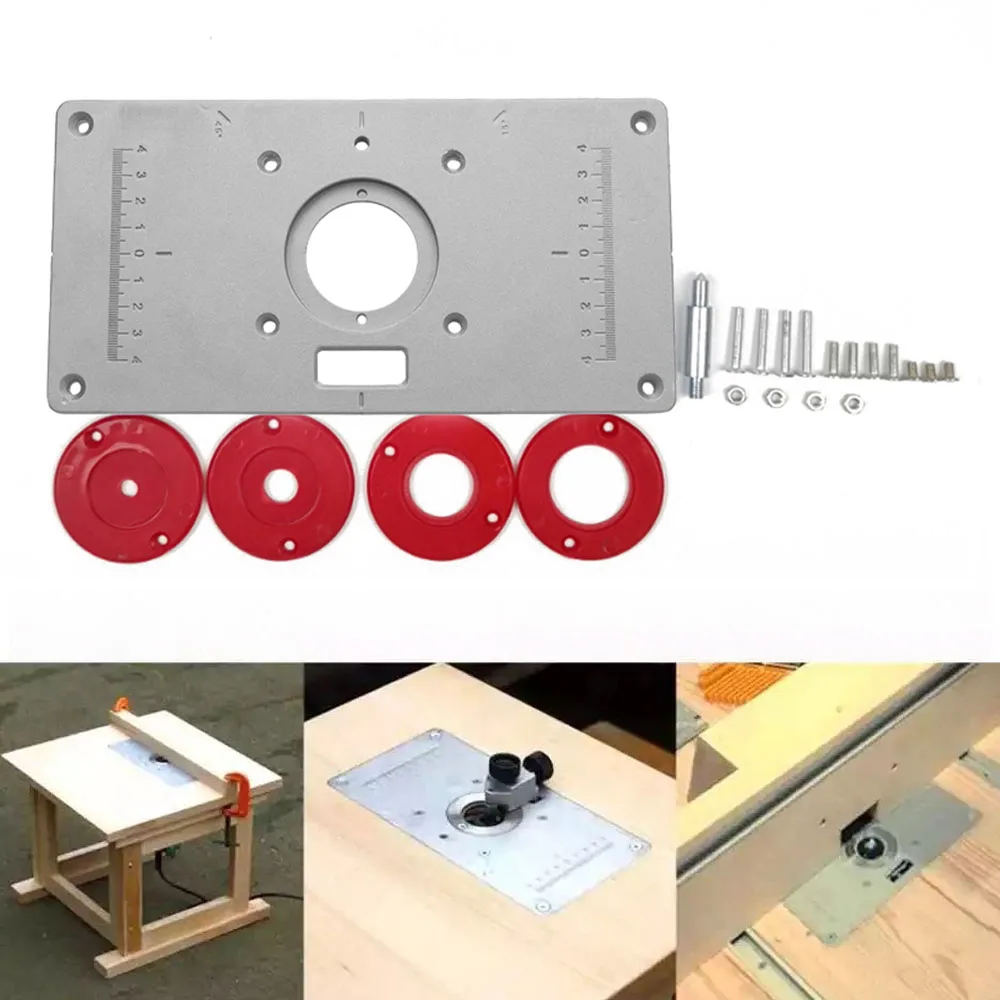 

Multifunctional Aluminium Router Table Insert Plate Woodworking Benches Wood Router Trimmer Models Engraving Machine