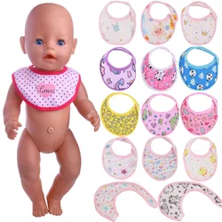 Doll Clothes Bibs Saliva Towel Polka Dot/Animal Print For 18 Inch American Doll Girl's And 43 Cm Reborn Baby Accessoies,Toy Gift