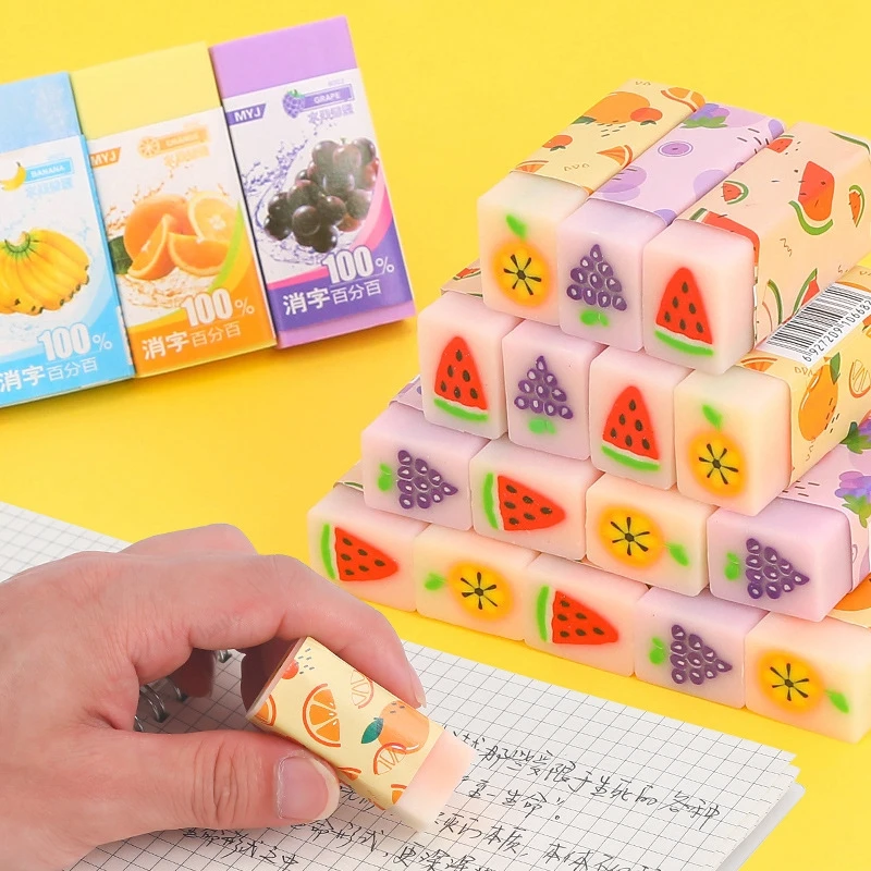 

Haile Cute Candy Color Strawberry Fruit Erasers Soft Pencil Erasers For Kids Rubber Toy Kawaii Stationery Supplies