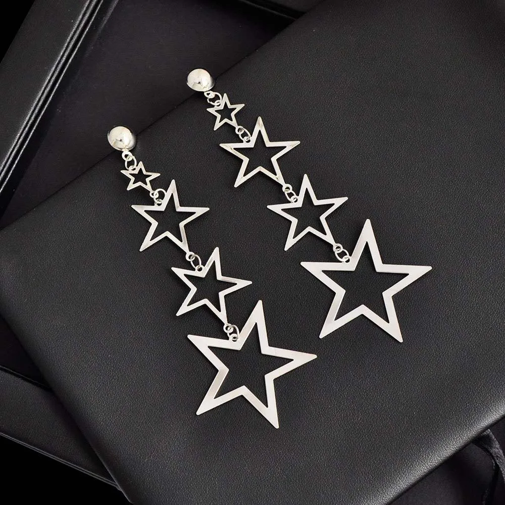 Multi Layer Stars Long Earrings Women Fashion Multi Earrings Wholesale Accessories Dangle