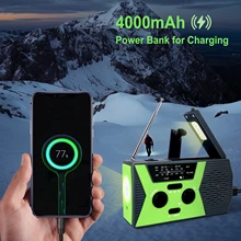 

Emergency Radio Handcrank Solar Radio Receiver Portable Radio AM FM SW Multifunction Radio LED Flashlight 4000mAh Power Bank SOS