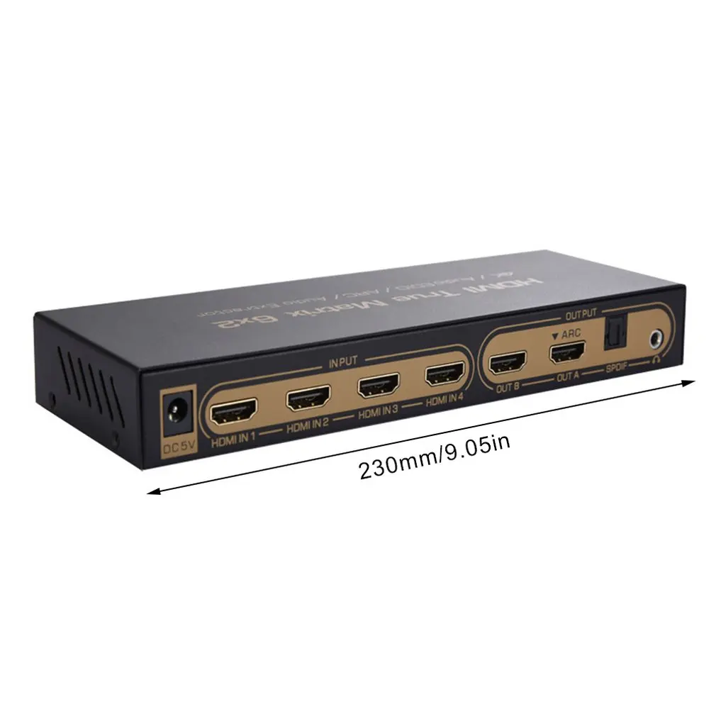 HDMI Matrix 6x2 PIP HDMI коммутатор или разветвитель 6 в 2 out конвертер 1,4 в до 4 к/3D Поддержка 5.1CH аудио EDID/ARC/аудио экстрактор