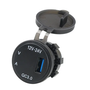 

Universal DC12V-24V Car Mobile Phone Charger USB Socket Switch QC3.0 Charge LED Plug Lighter Quick Charging