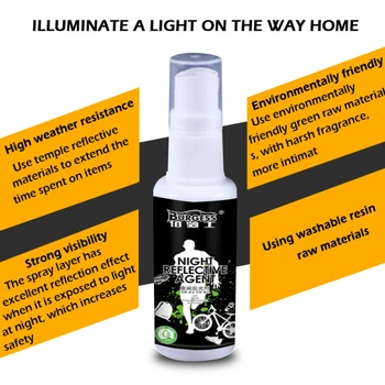 

Luminous Reflective Spray Washable Mark Spray Pets Night Running Fluorescence Paint Improve Security Supplies 30ML