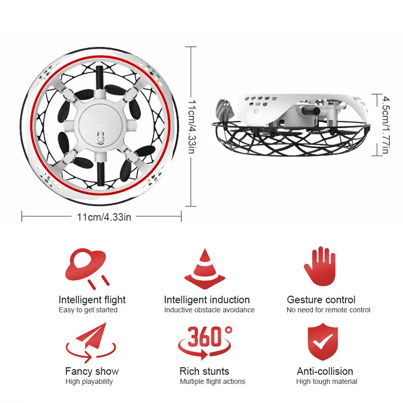 UFO Интеллектуальный индукционный Квадрокоптер UAV UFO игрушка Инфракрасный индукционный вертолет Открытый Автоматический избегание препятствий летная игрушка