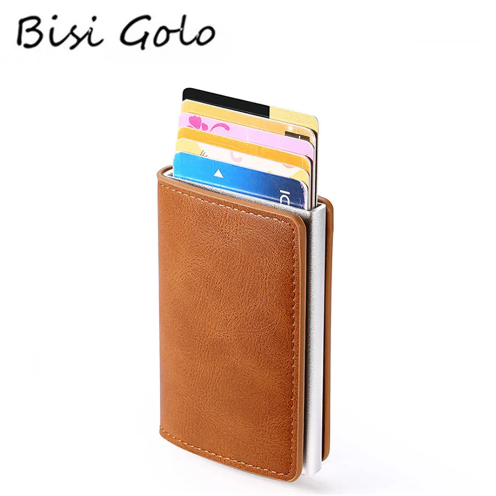 

BISI GORO Smart Wallet for Men and Women Aluminum Box Credit Card Holder Mini Wallet Security RFID Holder PopUp Clutch Card Case