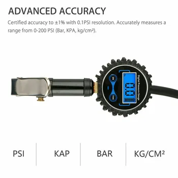 

LCD Car Tyre Pressure Gauge Motorbike Digital Air Auto Tire Meter Tester 200psi