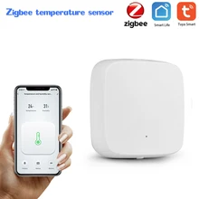 Tuya inteligente zigbee sensor de temperatura sensor ambiente umidade casa inteligente controle conexão zigbee ligação inteligente