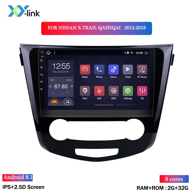 10,1 дюймов Wanqi Android 8,1 2+ 32G wifi и 4G 2.5D full touch для 2012- лет Nissan QashQai X-Trail Автомобильный dvd Радио - Цвет: 8 CORES 2G RAM