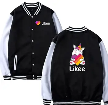 

Fashion Likee Baseball Jacket boys Girls Round Collar Baseball Uniform Male Cartoon Jackets Female