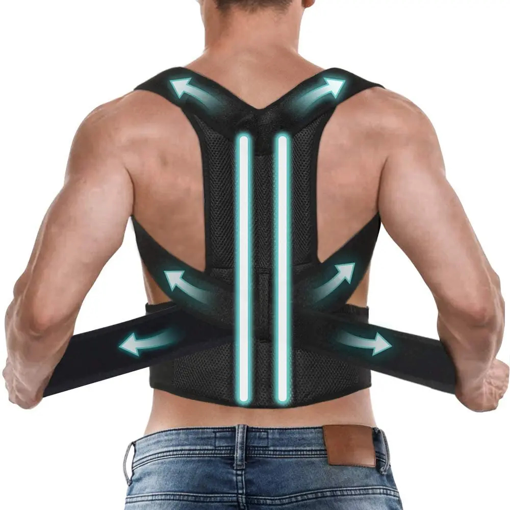 Corrector de postura de espalda Unisex, cinturón de soporte Lumbar de  cintura y hombros, Corrector de escoliosis ajustable para adultos,  entrenador de faja - AliExpress