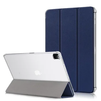 

For Apple iPad Pro 12.9 Case 2020 with Pencil Holder Leather Tablet Tri-Fold Folio Protective Cover For iPad Pro 11 2020 Case