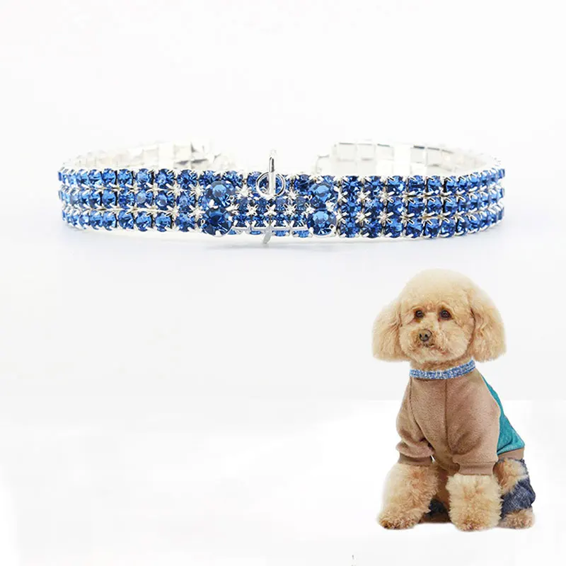 Exquisite Bling Crystal Dog Collar Diamond Puppy Pet Shiny Full Rhinestone Necklace Collar For