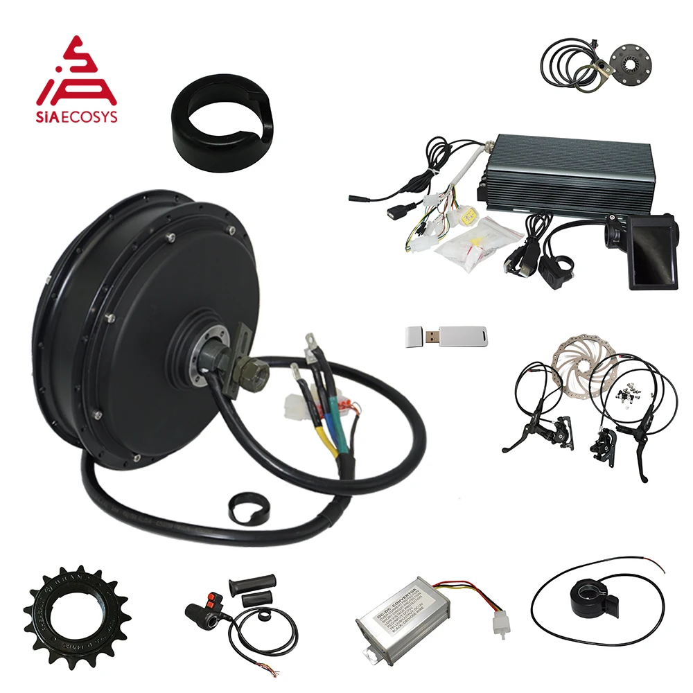 US $700.61 SiaecosysQSMOTOR 205 3KW 50H V3I EBIKE SPOKE HUB MOTOR KITS WITH TFT H6 Speedometer