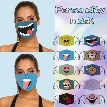 

Adult Cartoon Funny Covers Adjustable Washable Facecover Safet Protect Facecover Cotton Masks Unisex Cover Mouth
