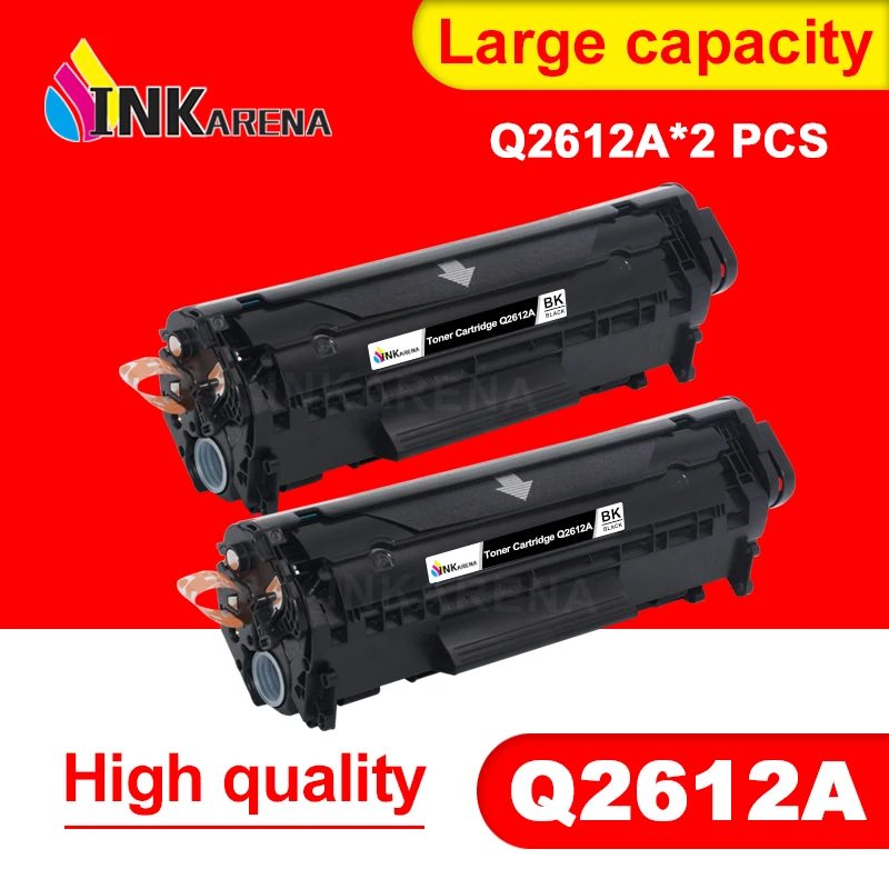 

INKARENA 2PCS Q2612A q2612 2612 Toner Cartridge 2612a For HP LaserJet 1010 1012 1015 1020 3015 3020 3030 3050 1018 1022 1022N