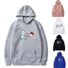 Moda hoodie moletom masculino harajuku streetwear primavera outono manga comprida pulôver feminino pequeno anjo impressão hoodies