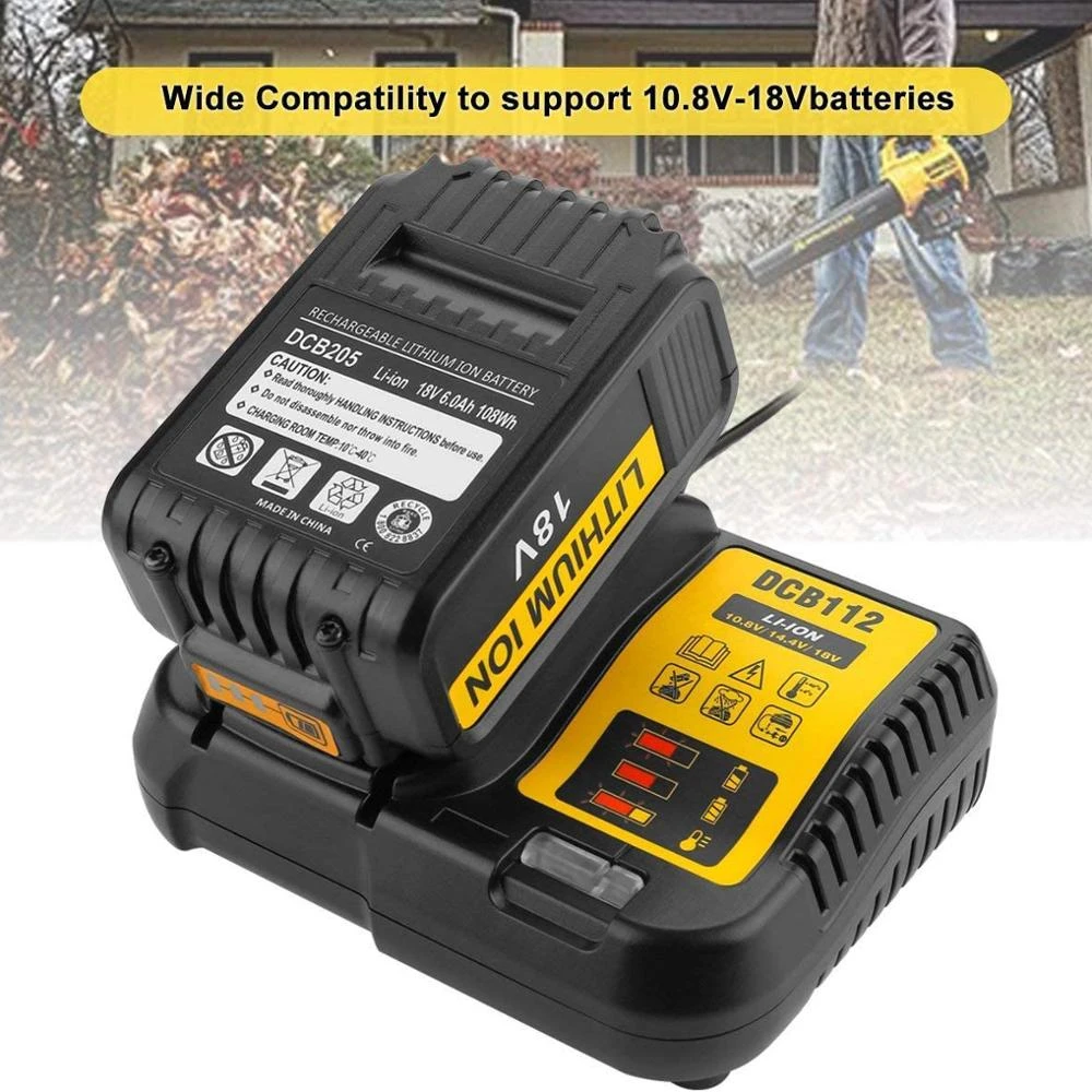 Cargador de DCB112 para Dewalt 10,8 V 12V 14,4 V 18V 20V DCB206 DCB205 DCB204 DCB203 DCB120,DCB107 DCB115 - AliExpress