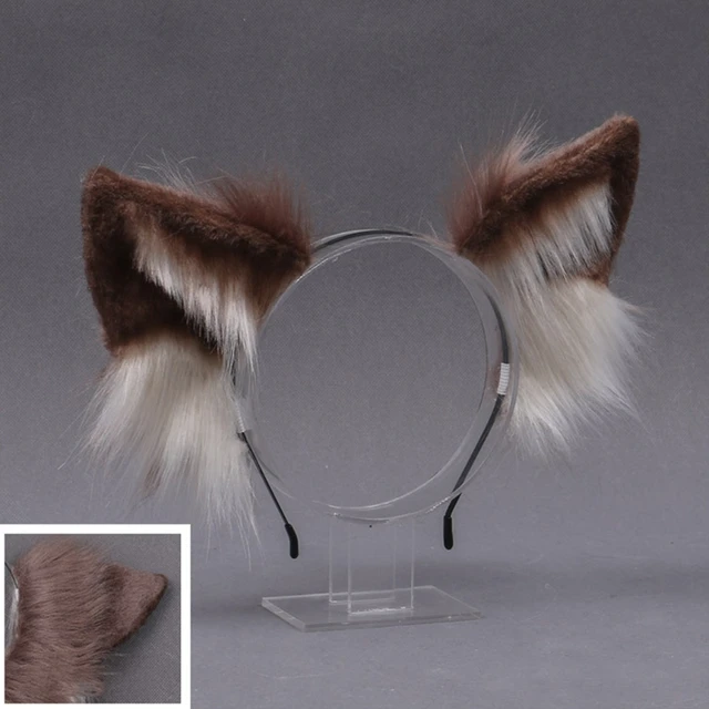 Argola de cabelo de orelha de gato de Halloween - acessórios de cabelo de  orelha de animal de pelúcia fofa - fantasia de cosplay adereços para fotos