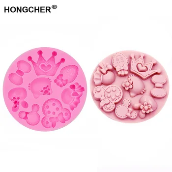

New Crown bow Mickey head bow cat head shape chocolate mold cooking. Fondant Cake Silicone Mold. Kitchen DIY baking gadgets