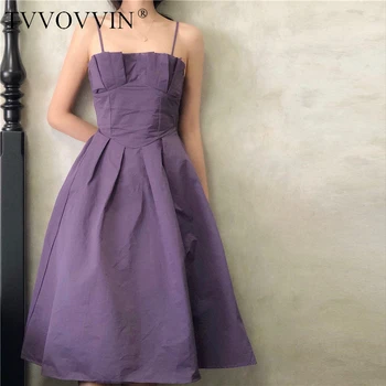 

2020 NEW Fashion Summer Violet 3D Stereoscopic Slim Sexy Slash Neck Tank Sleeveless Dress Womens Dresses Q023