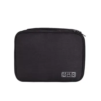 

Electronic Digital Storage Bag Cationic Polyester Data Cable Storage Bag Multi-Function Flat Digital Package