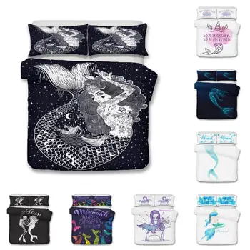 

Mermaid Bedding Set for Kids/Baby/Child/Boy/Girl 3D Cartoon Cute Duvet Cover Set Twin Full Bed Linen Set Bedspreads