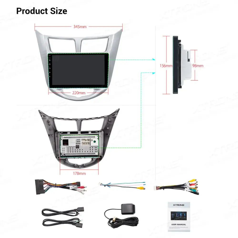 XTRONS " ips Android 9,0 DSP gps Мультимедиа стерео радио плеер для hyundai i25 i 25 Verna Solaris Accent Grand Avega без DVD