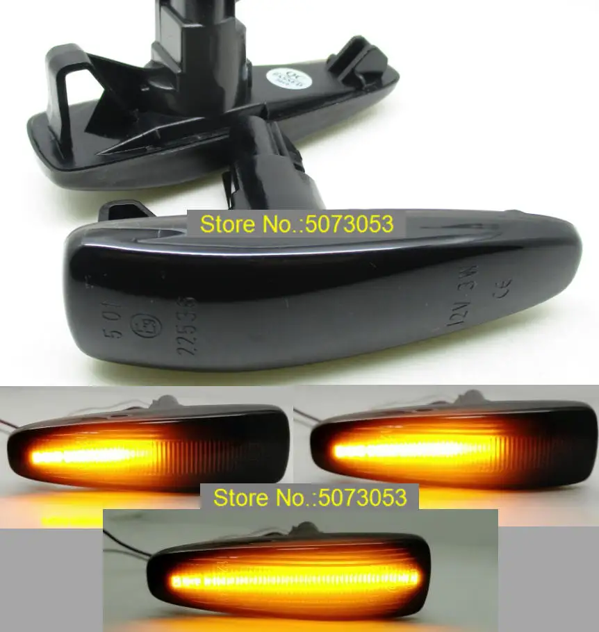 1PAIR Dynamic LED Side Marker Turn Signal Repeater light lamp For Mitsubishi Lancer Evolution X Outlander Sport Mirage