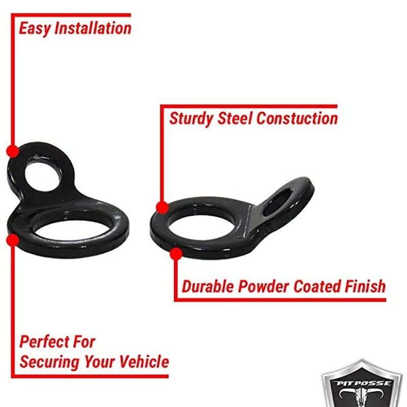 1 Pair Tie Down Strap Rings for Motorcycle Dirt Bike ATV UTV Attach Tie-downs Stainless Steel Tie-Down Strap Rings