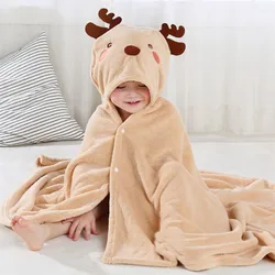 Baby bath towel, coral fleece super soft hooded towel, high absorbent bathrobe, suitable for boys and girls